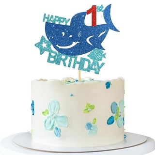 Axolotl Cake Topper Glitter Axolotl Happy Birthday Cake Decorations for  Girls Boys Fish Under the Sea Theme Baby Shower Birthday Party Supplies