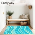 thumbnail image 3 of ODIKA 4'x6' Machine Washable Non-Slip Area Rug, Seaside Escape Tranquil Bay Enchanting Lagoon Visualization High Traffic Rug, Blue, 702407, 3 of 7