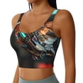 thumbnail image 2 of KLL Futuristic Robot Hummingbird for Workout Tank Tops for Women,U Back Fitness Top Built in Shelf Bras Padded Fit for Yoga Gym-X-Large, 2 of 8