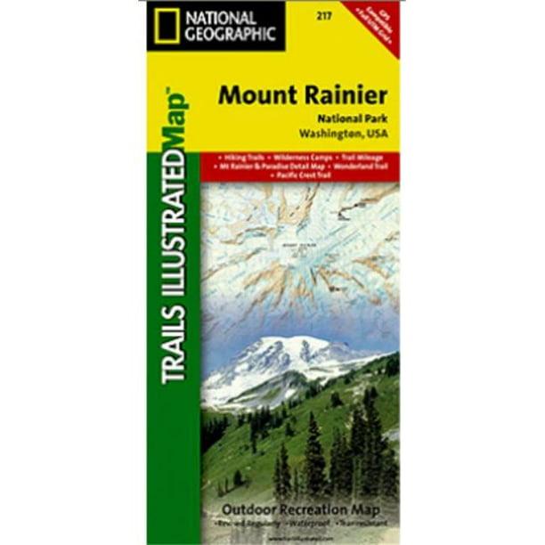 National TI00000217 Geographic Carte du Parc National du Mont Rainier - Washington