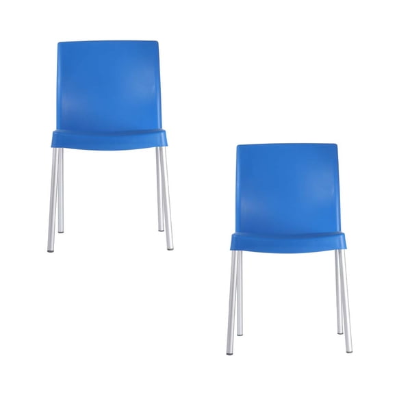 Juego de 2 Sillas Equipamiento en Muebles color azul apilable