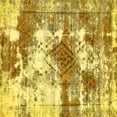 thumbnail image 1 of Ahgly Company Machine Washable Indoor Square Abstract Yellow Modern Area Rugs, 3' Square, 1 of 4