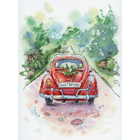 UPC: 4627128733267 | Cross-Stitch Kit Romantic Journey SA-004 Needlework Red Car MP Studia