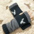 thumbnail image 2 of Womens Gloves Fingerless Gloves With Bird Embroidery 9 Color Options Knitted Half Finger Gloves For Daily Warmth And Style Winter Gloves, 2 of 3