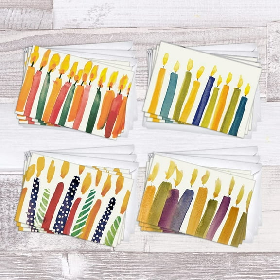 Candles Birthday Cards | 12 Pack Assortment Bulk Variety Set (4x6)