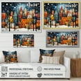 thumbnail image 4 of Designart "Art Deco Delight Orange Bubble Village" Cityscapes Framed Wall Art - Industrial Orange City Art Deco Hallway Framed Wall Art Decor, 4 of 6