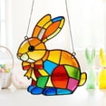 thumbnail image 4 of Easter Rabbits Acrylic Window Hanging Ornament for Home Garden Farm Decor, Stained Glass Style Suncatcher, Lightweight Indoor Outdoor Gift, 4 of 7