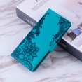 thumbnail image 6 of Nalacover Wallet For iPhone 14 Plus 6.7 inch Case,Stylish Full Protection Embossed Lotus Pattern PU Leather Flip Kickstand Card Slots Shockproof Magnetic Cover with Wrist Strap.Blue, 6 of 8
