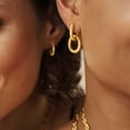 thumbnail image 5 of GDCOIN Double Hoop Earrings 14K Gold Plated Small Simple Everyday Jewelry for Women, 5 of 10