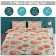thumbnail image 5 of 3 Pcs Soft Bedding Set, Includes 1 Duvet Cover with Zipper And 2 Pillow Shams,Hand Drawn Peach Pattern Queen(90"×90"), 5 of 8