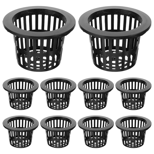 10Pcs Plastic Net Cups Hydroponic Planting Mesh Pots Small Planting Baskets Pots Plant Containers