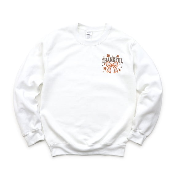 Embroidered Coquette Thankful - Women's Graphic Sweatshirt