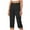 Black, variant on BLVB Women's Capri Pants Summer Stretch Straight Leg Golf Yoga Business Casual Dressy Cropped Pants Pull-On Slacks with Pockets