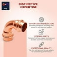 thumbnail image 2 of DMNI ProPress 3/4" Plumbing Copper Fitting – 90 Degree PEX Elbow Copper Fitting Lead Free – 20 Pack, 2 of 5