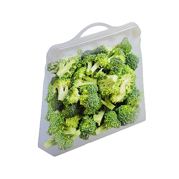 ITPCINC Reusable Silicone Food Storage Bags, Half Gallon 64 oz (1.9 L) Leakproof Freezer & Microwave Safe Reusable Bags, BPA-Free Stand-Up Silicone Bags, Clear, 1-Pack