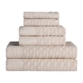 thumbnail image 2 of Superior Turkish Cotton Highly-absorbent 6-Piece Towel Set, Bathroom Spa and Gym Towels, Ivory, 2 of 10