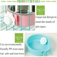 thumbnail image 5 of Crate Dog Bowl, Removable Stainless Steel Hanging Pet Kennel Cage Bowl Food & Water Feeder Coop Cup for Puppy, Cat, Rabbit, Guinea Pigs Ferret Bird (2 PCS, Size: M, Blue and Green), 5 of 8