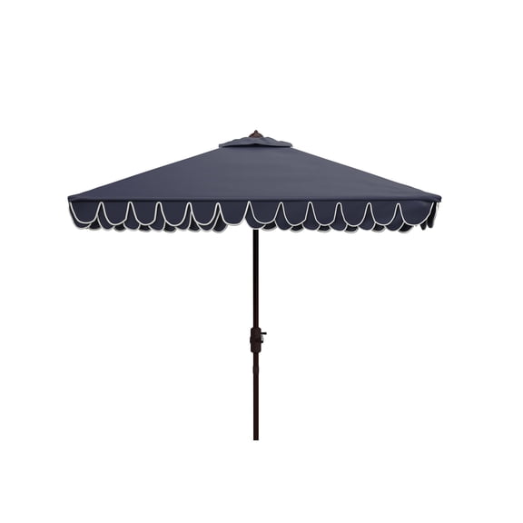 Safavieh Elegant 7.5' Market Crank Square Patio Umbrella, Navy/White