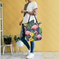 thumbnail image 4 of FORMRS Womens Canvas Tote Bag with Zipper Inner Pocket Shoulder Handbag, Flamingo Pattern, 4 of 7
