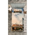 thumbnail image 3 of Ambesonne USA Quilted Bedspread Set 2 Pcs, Manhattan Bridge in NYC, Twin Size, Multicolor, 3 of 3