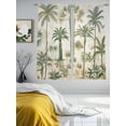 thumbnail image 4 of Sheer Curtains 63 Inches Long, Palm Tree Light Filtering Window Curtains for Living Room, Sage Green Tropical Nature Plant Watercolor Rod Pocket Voile Sheer Curtain Drapes, 52"W x 63"L, 2 Panels, 4 of 8