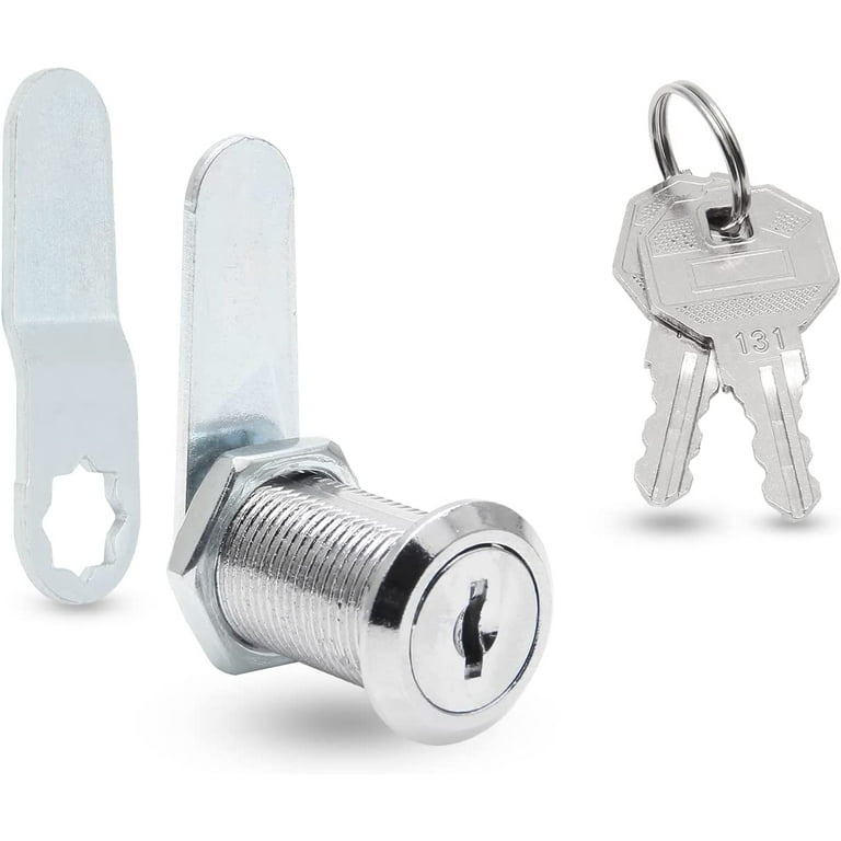 6 Pack Cabinet Cam Locks Keyed Alike, 1-1/8 (30mm) Cam Lock Set