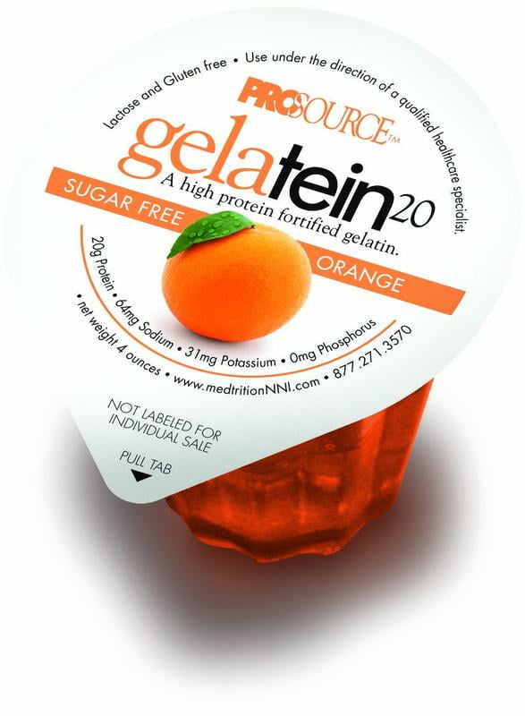Gelatein 20 Oral Protein Supplement Orange Flavor 4 oz. Cup Ready to