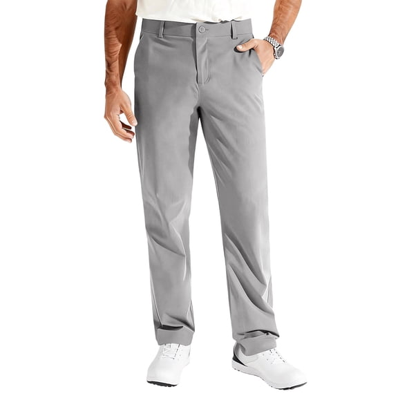 Dresfit Golf Pants for Men Baggy Uncuffed Dress Sweatpants 2026 Casual Open Bottom Big and Tall Chinos Sweat Pants Relaxed Fit Bussiness Trousers Light Gray S