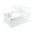 thumbnail image 2 of Dish Rack Tableware Drainer Dish Drying Rack Tableware Drain Rack Plate Bowl Drain Rack Tableware Shelf Simple Iron Double Layer Plate Bowl Tableware Drain Rack For Kitchren White, 2 of 5