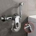 thumbnail image 2 of Handheld Bidet Sprayer Kit with Hot and Cold Water Wall Mounted Chrome Portable Cloth Diaper Washer Bidet Faucet Brass Bathroom Shower Bidet Tap for Personal Hygiene, Toilet Cleaning, 2 of 8