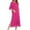 Hot Pink, variant on Robes For Women Zipper Front Bathrobe Half Sleeve House Coat Long Nightgown With Pockets Soft Loungewear S-3XL