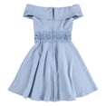 thumbnail image 2 of Bee Darlin - Vestido ajustado y acampanado para mujer, color azul, 11/12, 2 of 2