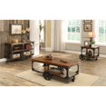 thumbnail image 3 of Coaster Farmhouse Wood Square End Table with Casters in Brown, 3 of 3