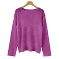 thumbnail image 2 of YVNAURA Womens Mesh Long Sleeve Top Boat Neck Crochet Knit Blouse Sheer Lightweight Summer Sweater See Through Open Work Layering Tunic Going Out Shirts 2026, Purple,L, 2 of 7