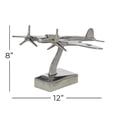 thumbnail image 3 of DecMode 12"W, 8"H Aluminum Modern Plane Sculpture, Silver, 3 of 9