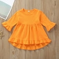 thumbnail image 5 of Mercatoo My 1st Halloween Baby Girl Outfits Ruffle Long Sleeves Shirt Pumpkin Print Pants 3Pcs Fall Winter Clothes Set, 5 of 9