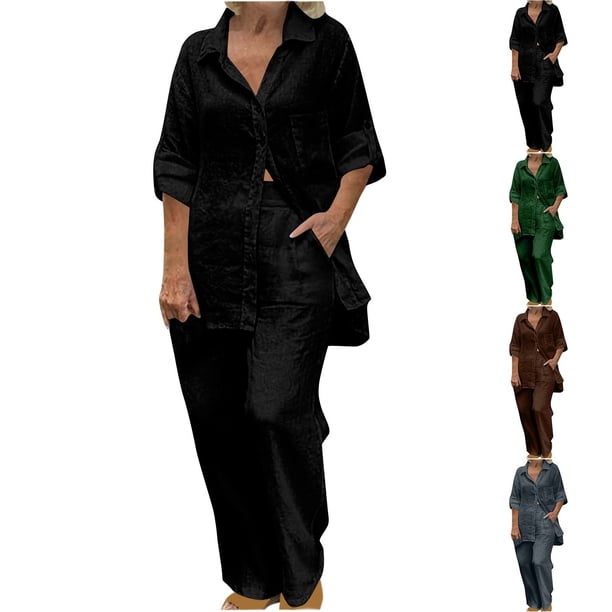 YUGYXL Ensemble de Détente Pcs pour Femmes Grande Taille Coton