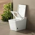 thumbnail image 5 of Square Smart Toilet with Built-in Tank for Modern Bathroom, Remote Control, Tankless Bidet Toilet with Foot Touching Lid Opening, Auto Flush, Heated Seat, LED Digital Display, User Memory, White, 5 of 11