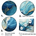 thumbnail image 3 of Designart "Liquid Ocean Storm In Blue And Gold" Abstract Shapes Wall Decor, 3 of 7