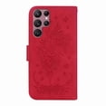 thumbnail image 6 of Mantto Samsung Galaxy S22 Ultra Wallet Case, Embossed Butterfly Flower Premium PU Leather [Kickstand] [Card Slots] [Wrist Strap] [6.8 inch] Phone Cover for Samsung S22 Ultra, Red, 6 of 6
