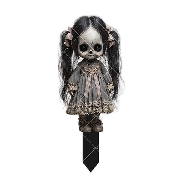Decoraciones De Halloween Con Espantapájaros, Paquete De 8 Carteles Acrílicos Para Ventanas Y Jardines (20 X 6), Recortes De Esqueletos Y Calabazas Para Decoraciones Exteriores