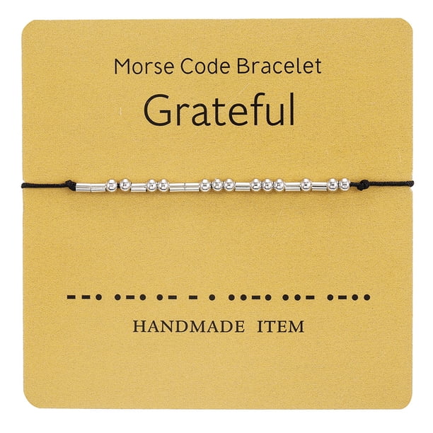 Pulsera para hombre, mujer, pareja, código morse, pulsera, regalo de joyería, pulsera hecha a m MABOTO Pulsera