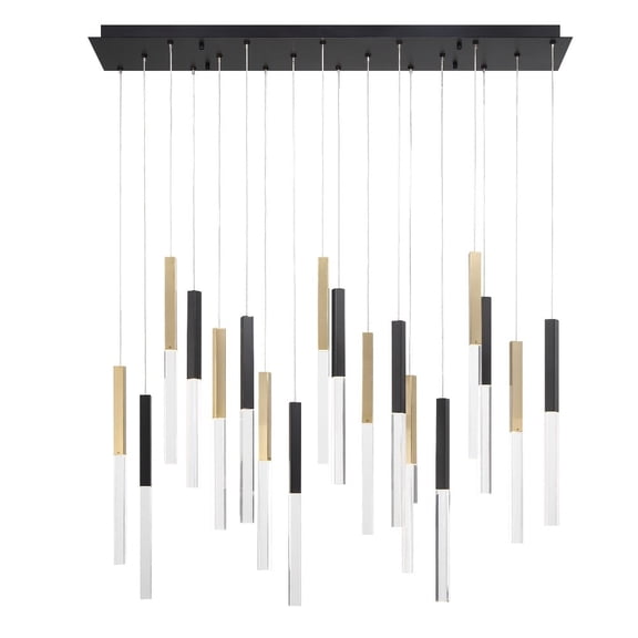 46771-025 Eurofase Lighting Benicio - 56.7W 18 LED Chandelier-18 Inch Tall and 9.75 Inch Wide-Gold Black Mix Finish