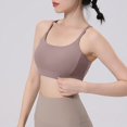 thumbnail image 4 of Womens Sports Bras Sports Bra Vest Push-Up Yoga Fitness Sports Bra With Removable Chest Pad Sport Bras for Women Khaki S, 4 of 6