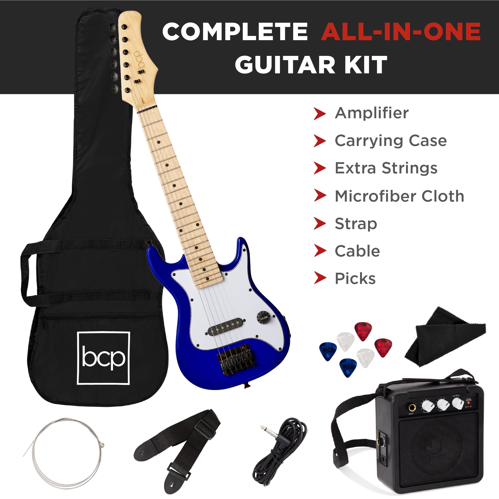 Best Choice Products 30in Kids Electric Guitar Beginner Starter Kit w/ 5W Amplifier, Strap, Case - Pink Sparkle Best Choice Products 30in Kids Electric Guitar Beginner Starter Kit w/ 5W Amplifier, Strap, Case - Pink Sparkle