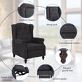thumbnail image 2 of IPKIG Small Manual Push Back Recliner Chair with Massage, Heating, and Side Pockets, Tufted Upholstered Sofa for Living Room in Blue Gray, 2 of 8