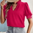 thumbnail image 5 of My Orders Lightweight Tops & Blouses Black Blouses for Women Business Casual Shirts for Women Black Summer Tops for Teens Short Sleeve Button Up Shirts for Women Cropped, 5 of 5