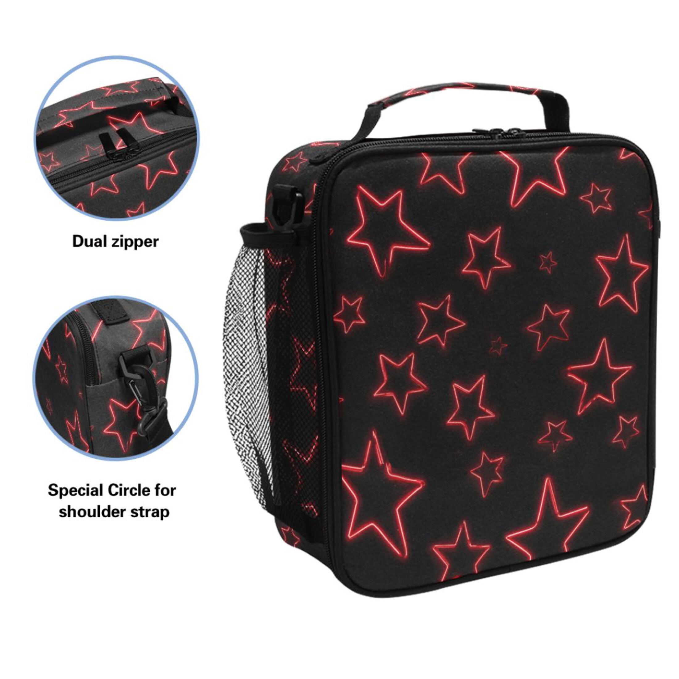 ALAZA Stars Lunch Box Insulated Cooler Lunch Bag with Shoulder Strap Meal Prep Tote