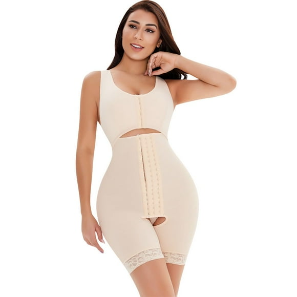 Gaine Amincissante Femmes Faja Colombianas Gainant Corps Entier Entraîneur de Déchets Taille-Cuisses Contrôle du Ventre avec Crochet Lien Ventre