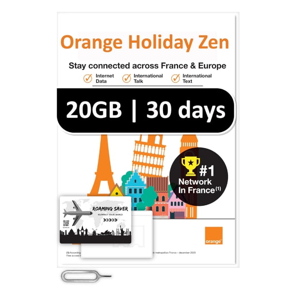 Tarjeta SIM ROAMING SAVER Orange Holiday 20 GB por 30 días